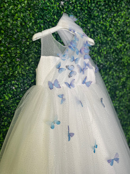 Princess Daliana Girls’ Butterfly Party Dress 4 Years / White