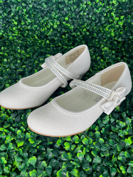 Girls Sweetie Pie White Glitter and Rhinestone Heel 137 – Sara's