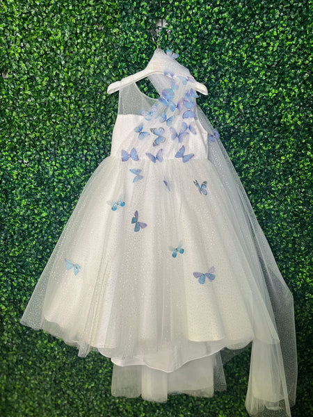 Princess Daliana Girls’ Butterfly Party Dress 4 Years / White