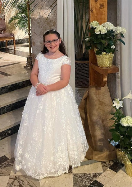 strapless open back dress Shop Modest First Communion Dresses in Organza main image 0