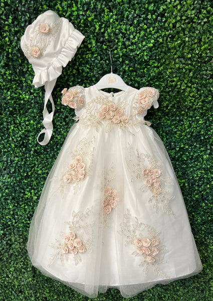modern christening dresses Macis Design Contrast Flower Gown & Accessories CH258 – Sara's Children's Boutique Color:Blue shadow Clementine Cutie Dress | The Claudia Christening Gown handmade cowboy jacket