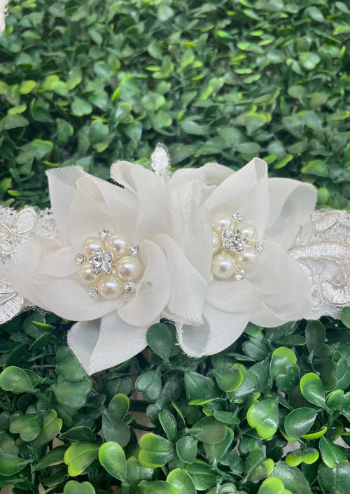 Accessories by Adriana Organza and Pearl Flower Headband HB126S