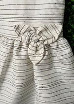 Mayoral Girl's Organdy Stripe Ivory Party Dress 3919