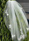 Nan & Jan Lace Applique Veil with 3D Flowers 329I