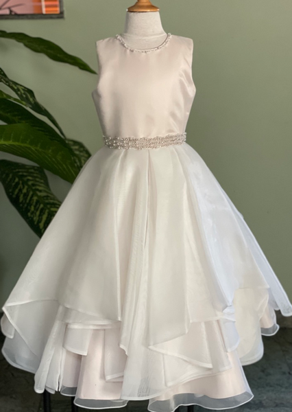 Joan Calabrese Organza Dress with Tiered Skirt 119391 Sara s