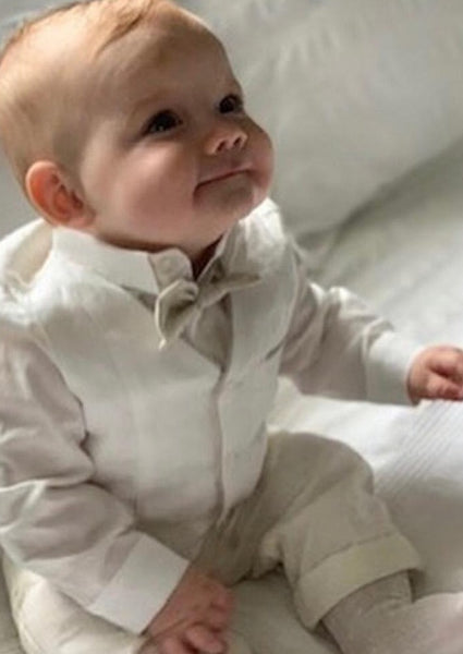 Baby Boy Outfit. White or Ivory Irish Linen Set. Baby Boy outlets Baptism Spring Summer Outfit.