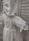 L'Pety Canar Satin Corded Lace Christening Gown