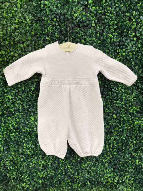 Boys’ Textured Cotton Romper