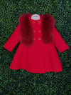 Bimbalò Girls Fur Trim Wool Peacoat