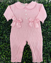 Dolce Goccia Knit Baby Girl Pink Romper