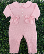 Dolce Goccia Knit Baby Girl Pink Romper