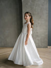 Teter Warm Satin Box Pleat Gown With Bow Back MK12