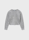 Mayoral Girls’ Silver Shimmer Knit Skirt Set Plus Size 7309