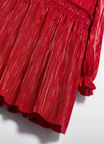 Abel & Lula Ruby Red Pleated Knit Dress 5530