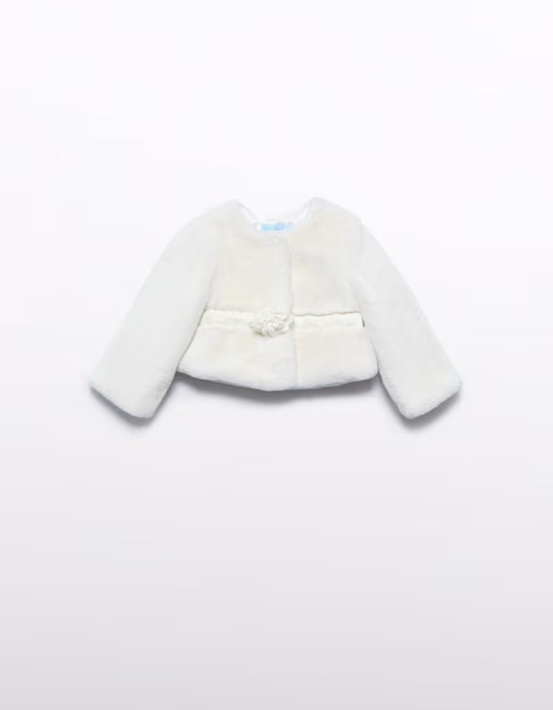 Abel & Lula Girls’ Off White Fur Bolero 5818