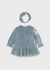 Mayoral Girls' Blue Bell Long Sleeve Velvet Dress 2904