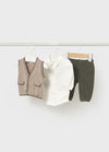 Mayoral Boys’ Three Piece Sweater Vest and Chino Pant Set 2582