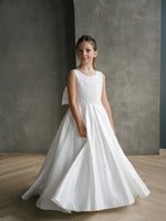Teter Warm Satin Box Pleat Gown With Bow Back MK12