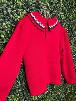 Abel & Lula Girls Red and Navy Two Piece Sweater Set 5548