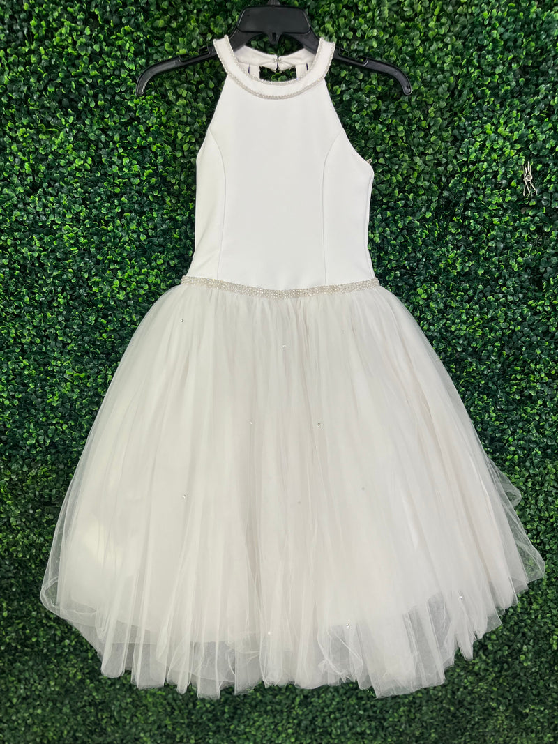 Christie Helen Girls’ Halter Rhinestone Tulle Gown- Sample Sale