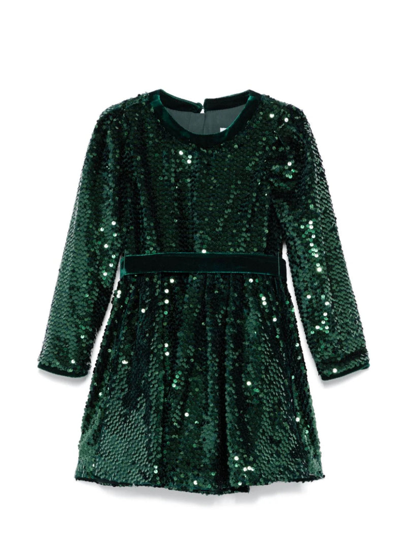 Abel & Lula Emerald Green Sequin Dress 5528