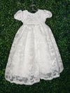 Macis Design Girls’ Delicate Pearl and Lace Christening Gown CH12502