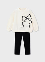 Mayoral Girl’s Bow Sweater and Leggings Set 4720