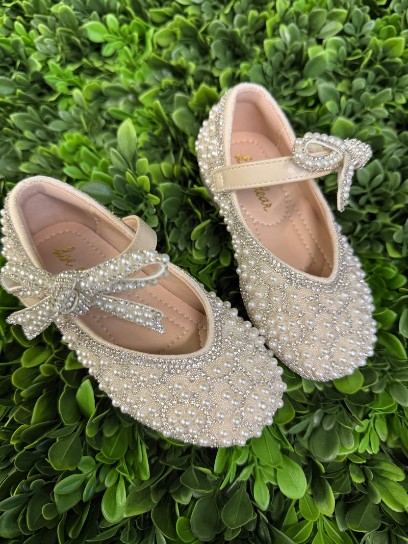 Doe A Dear Girl's Pearl and Rhinestone Shoes