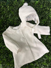 Mayroal Girls’ Off White Knit Coverlet with Matching Beanie 2497