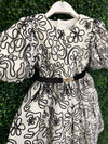 Abel & Lula Girls’ Black and White Embroidered Dress 5524