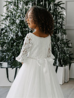 Teter Warm 3/4 Sleeve Rhinestone Neckline Lace Gown XGS06