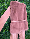 Girls’ Casual Vegan Metallic Leather and Faux Fur Set