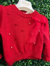 Bimbalo' Made In Italy Girls’ Ruffle Sweater and Tartan Plaid Skirt Set