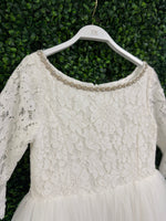 Teter Warm 3/4 Sleeve Rhinestone Neckline Lace Gown XGS06