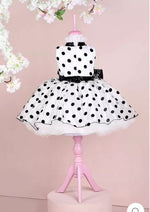 Girls’ Black and White Polka Dot Party Dress