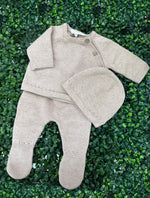 Mayoral Baby Taupe Knit Three Piece Outfit 9981