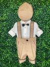 Bimbalo Boys’ Navy and Taupe Suspender Set 7673