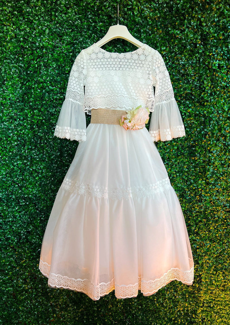 crochet communion dress Amazon.com: 2Bunnies Girl Boho Bohemian Rustic Communion Crochet Lace A-Line Tulle Flower Girl Dress (Ivory Cap Sleeve Maxi, 12-14YRS): Clothing, Shoes & Jewelry