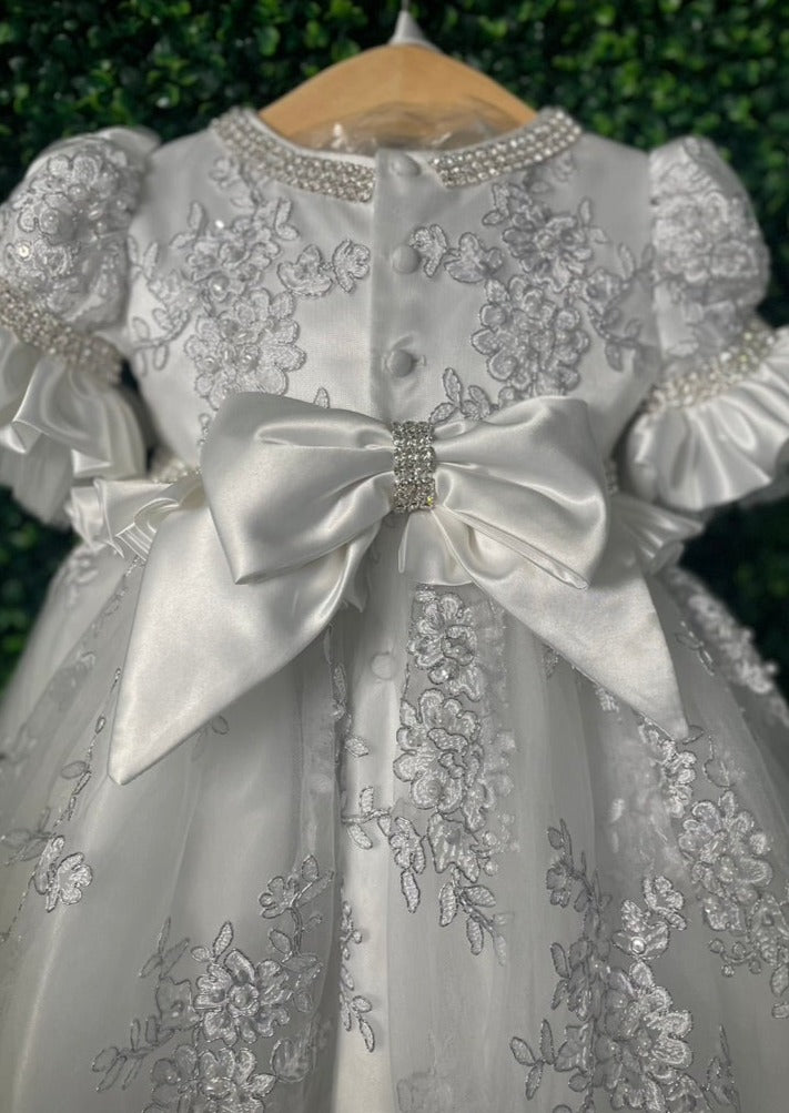 Piccolo Bacio Couture Girls’ Baptism Gown - Sabrina White