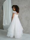 Teter Warm Floral Beaded Bodice Tiered Gown JK11