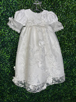 Macis Design Contrast Flower Christening Gown & Accessories CH258