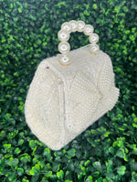 Girls’ Tweed Pearl Beaded Handle Purse