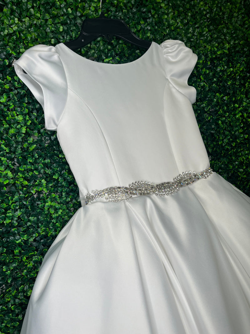 Bella Bow Exclusive Satin Circle Skirt Dress
