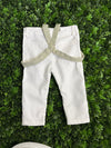 Dolce Bambini Boys' 6 Piece White and Sage Suit Hat Set