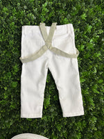Dolce Bambini Boys' 6 Piece White and Sage Suit Hat Set