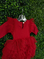 Oh La La Couture Girls’ Onesie Romper Red Beaded and Sequins Tutu