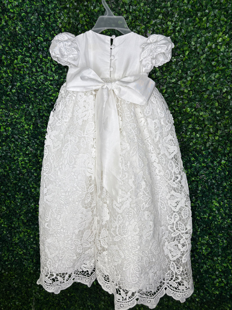 Macis Design Girls’ Crochet Lace Christening Gown