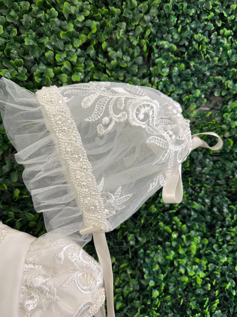 Piccolo Bacio Girls' Couture Silk Baptismal Gown Bianca – Sara's