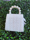 Girls’ Tweed and Lace Pearl Beaded Handle Purse