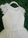 Beaded and Embroidered Short Sleeve Communion Dress 125508